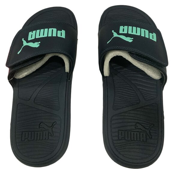 NWT PUMA MSRP $51.99 COOL CAT 2.0 V SPORT MEN'S NAVY BLUE SLIP ON SLIDES SANDALS - Picture 3 of 4